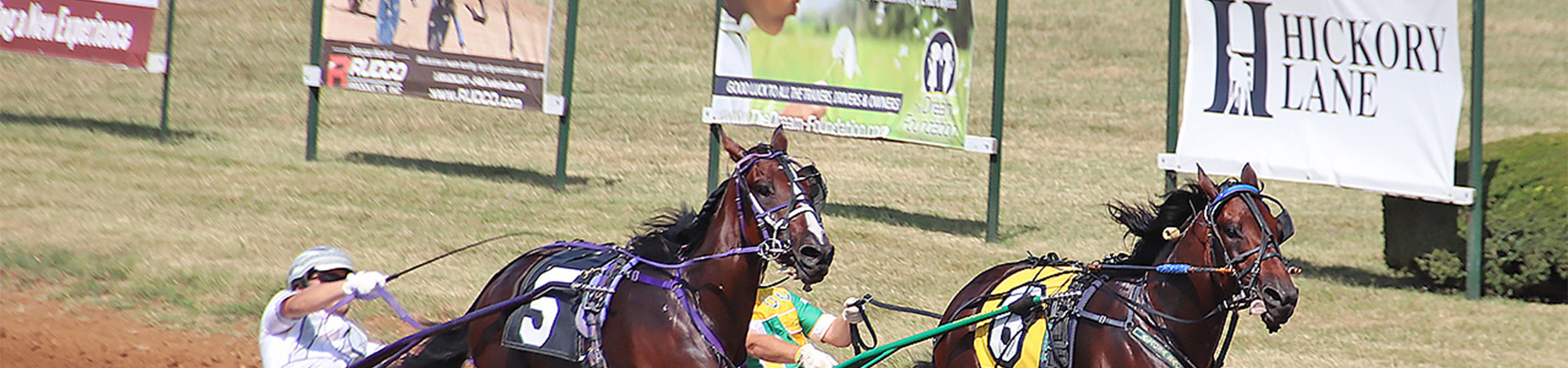 Sponsorship banners during the race
