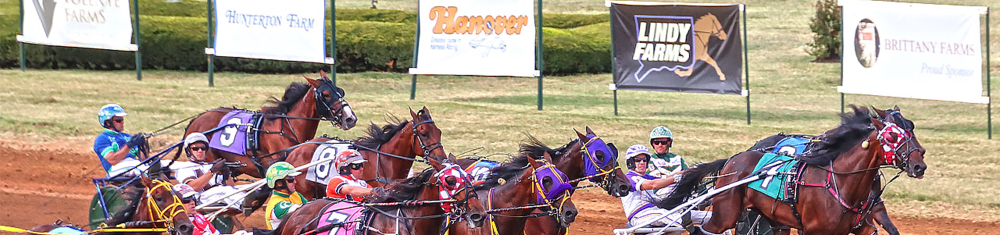 Sponsorship banners during the race